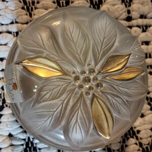 Glass and gold 2 toned lidded candy dish by Studio Nova Tags on